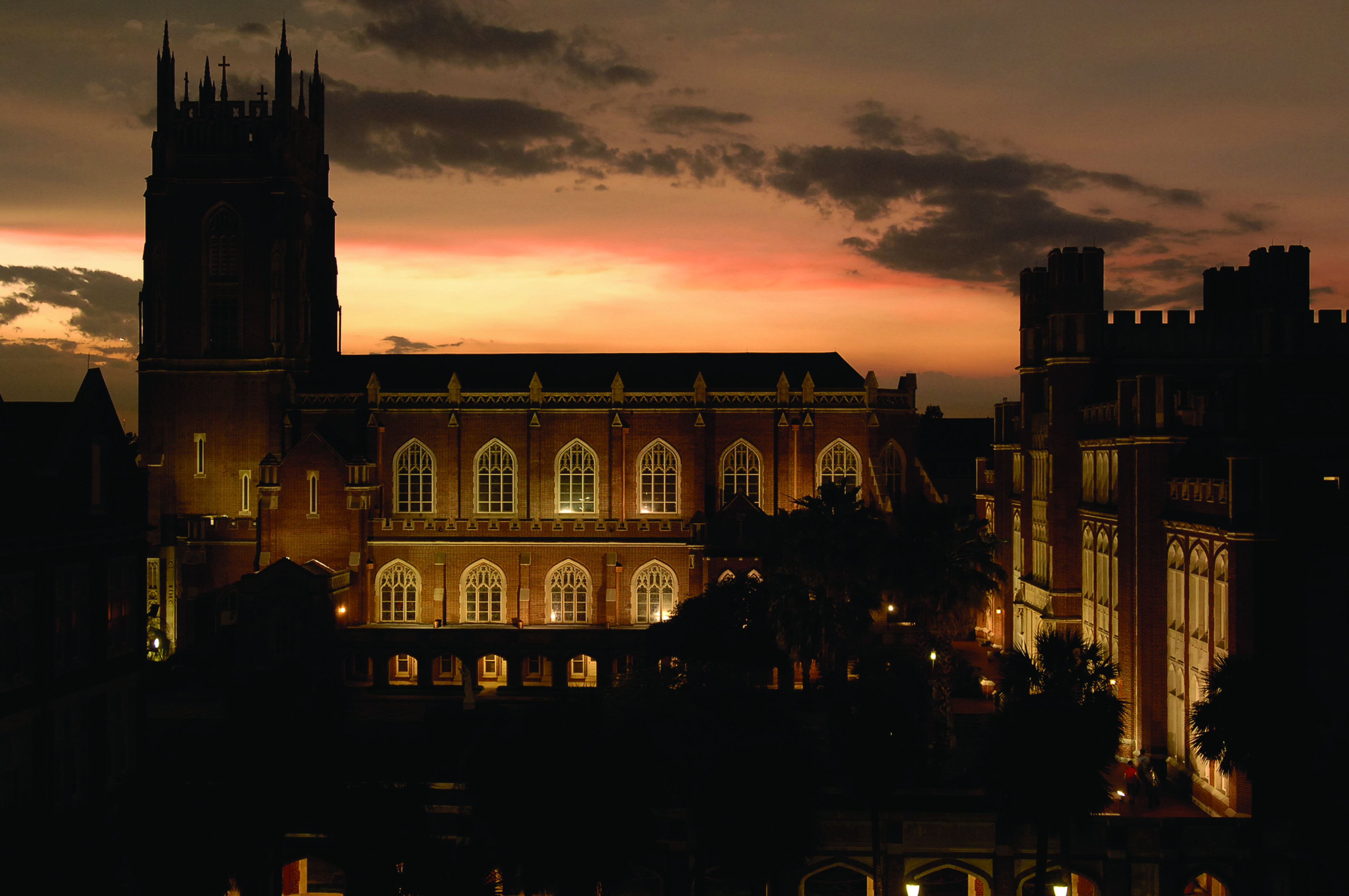 Loyola during the evening after rainfall